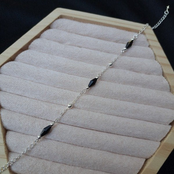 PULSERA ROMBO CON BOLITAS (22 CM)