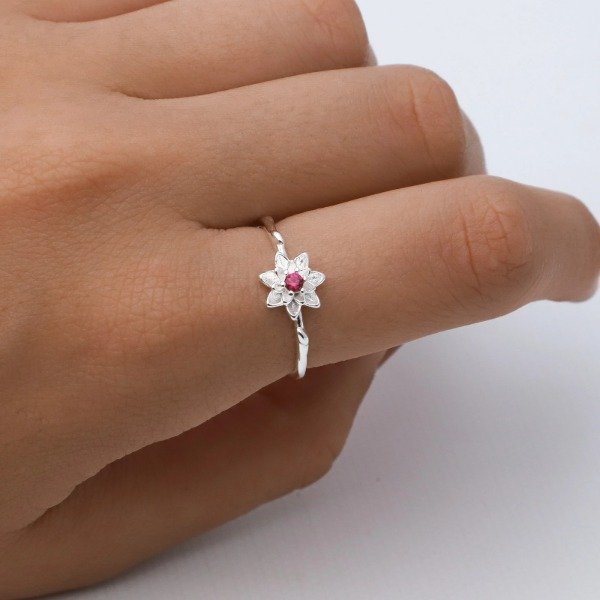 ANILLO FLOR ROJA (T.19)