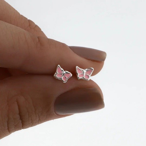 ABRIDORES MARIPOSA ROSA DE PLATA 925