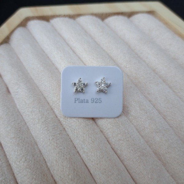AROS PASANTE ESTRELLAS CON CUBIC BLANCO