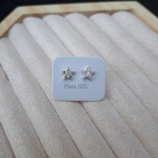 AROS PASANTE ESTRELLAS CON CUBIC BLANCO