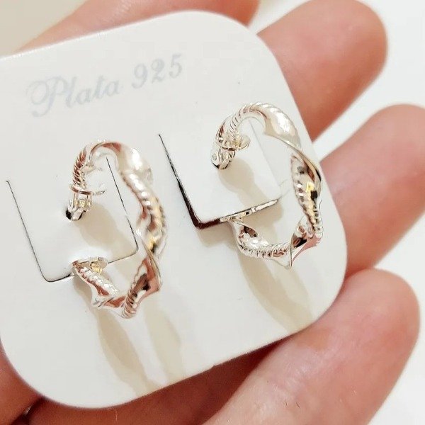 ARGOLLAS TORZADAS PLATA 925
