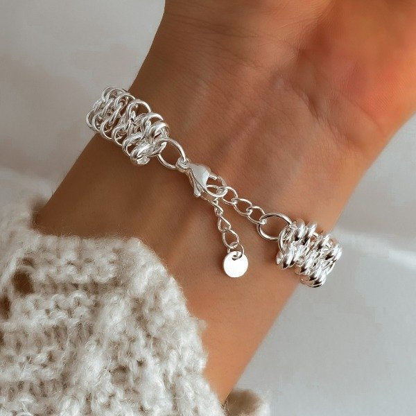 PULSERA NAHI PERSA (17-20CM) ACERO BLANCO