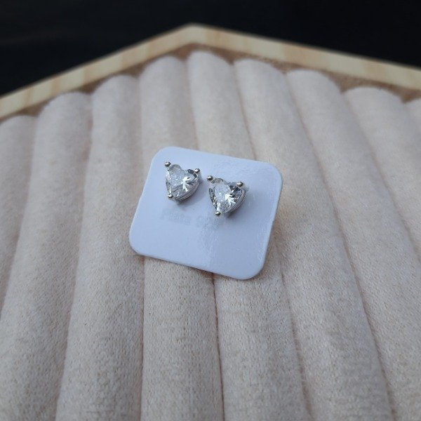 AROS PASANTE CORAZÓN CON CUBIC BLANCO