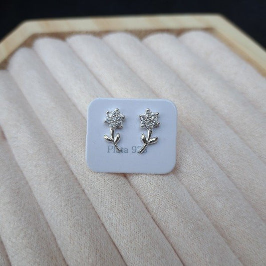 AROS PASANTE FLOR CON CUBIC BLANCA
