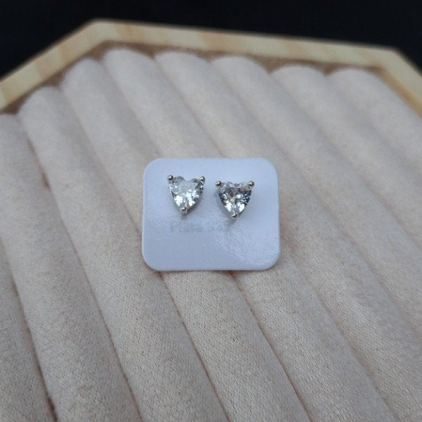 AROS PASANTE CORAZÓN CON CUBIC BLANCO